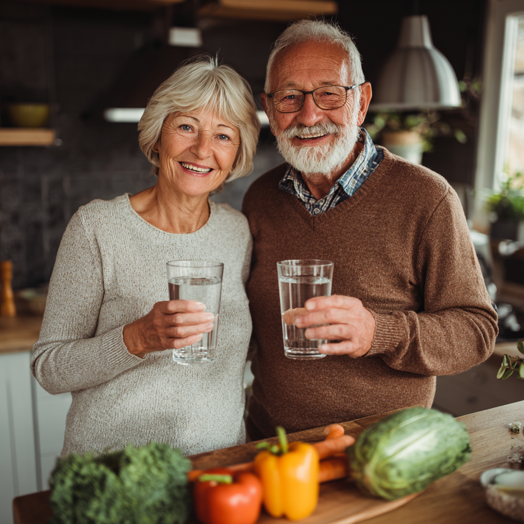 Skupina aktivných dospelých slovenského pôvodu rôznych vekových kategórií cvičiacich vonku s úsmevom na tvári po zdravom jedlo